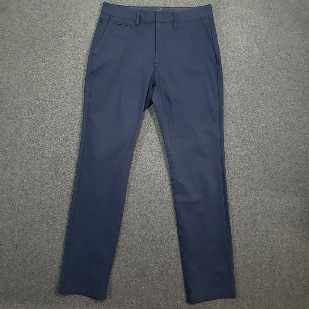 J.CREW Men's 1040 Athletic‎ Fit Tech Pants 30x32 Navy Blue Flat Front NWT